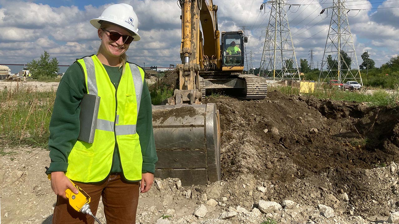 Geologist overseeing soil remediation at an industrial site in Chicago