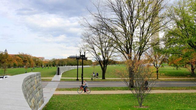 View of the Potomac Park Floodwall System along 17th Street in Washington, D.C.