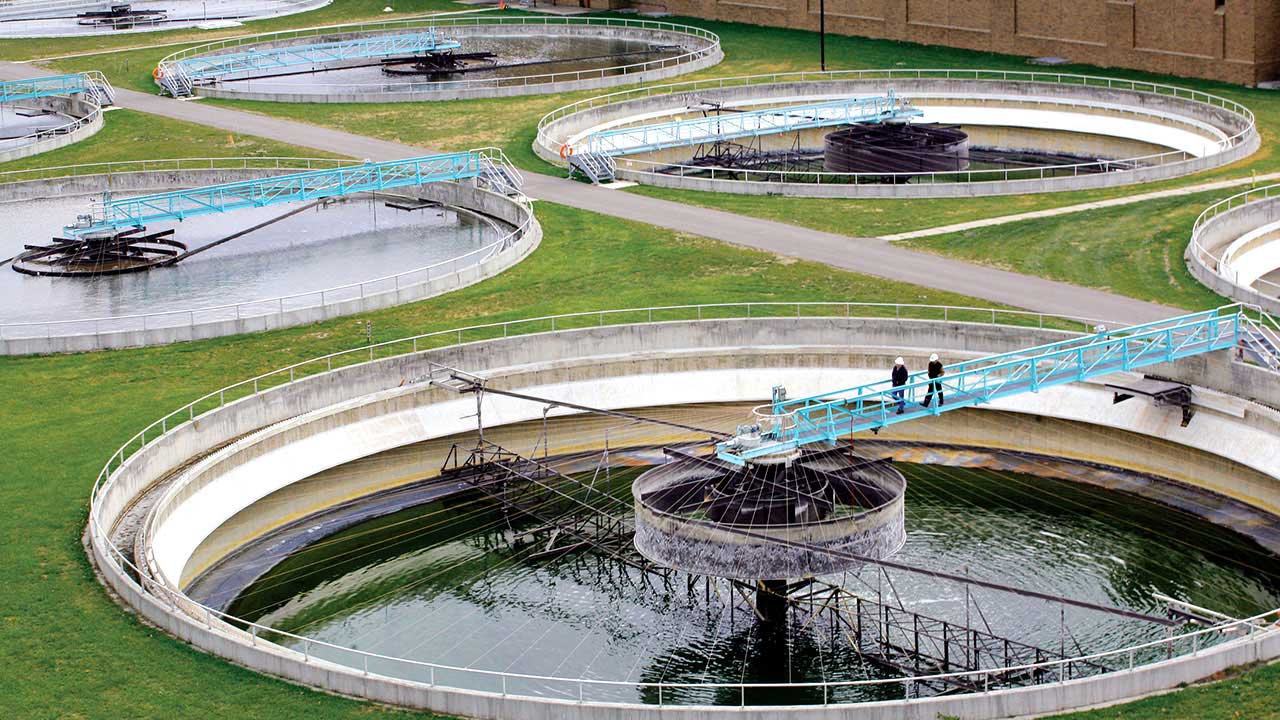 Two staff conducting operations and maintenance training at the Ypsilanti Wastewater Treatment Plant in Michigan